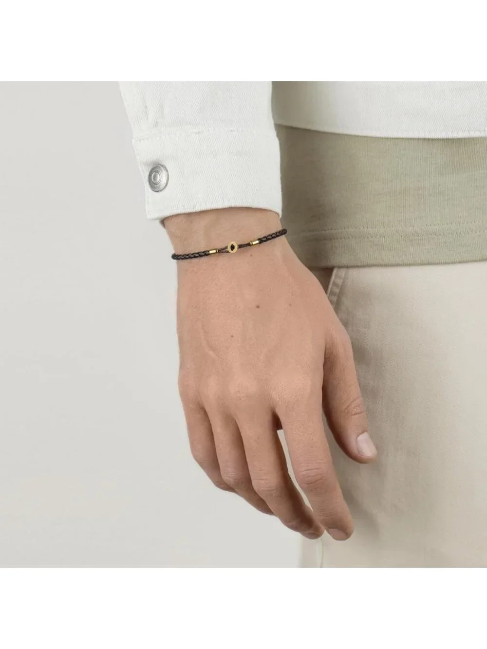 Stylish Braided Leather Bracelet for Men | Full-Grain Leather & Silver Closure